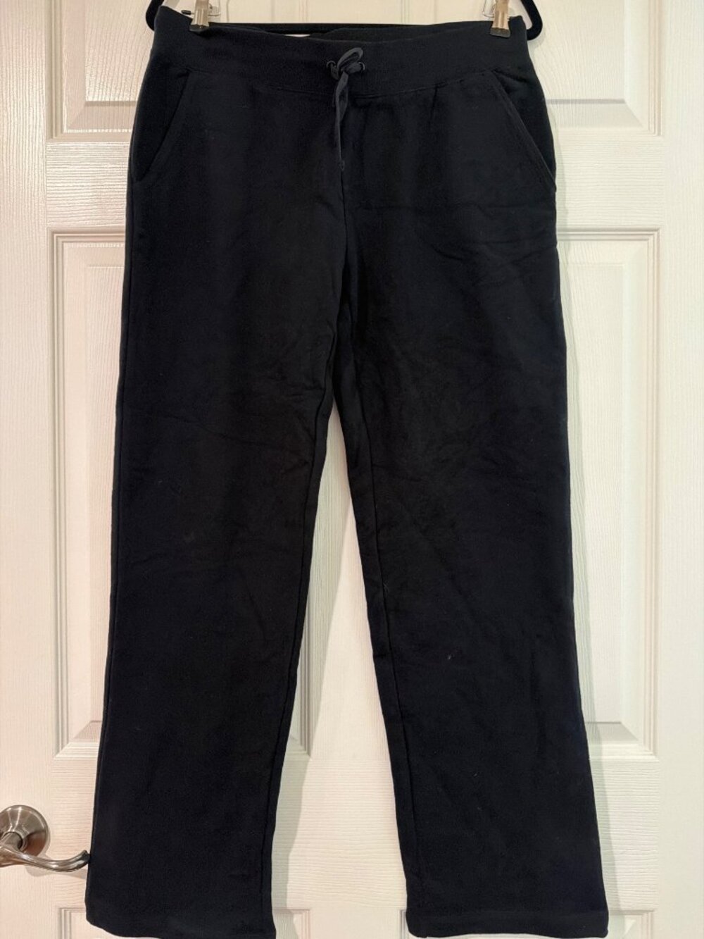 Cheetah Womens Black Drawstring Pants M 8/10 Cotton Blend Relaxed Fit Made In In